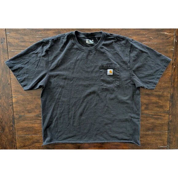 Carhartt Short Sleeve T-Shirt Mens 2XL Loose Fit Heavyweight Pocket Black Read - Picture 1 of 7